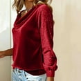 thumbnail image 5 of Odbmxy Long Sleeve Women Sequin Tops Sparkly Womens Blouses Vacation Glitter Loose Casual V-Neck Tops, 5 of 6