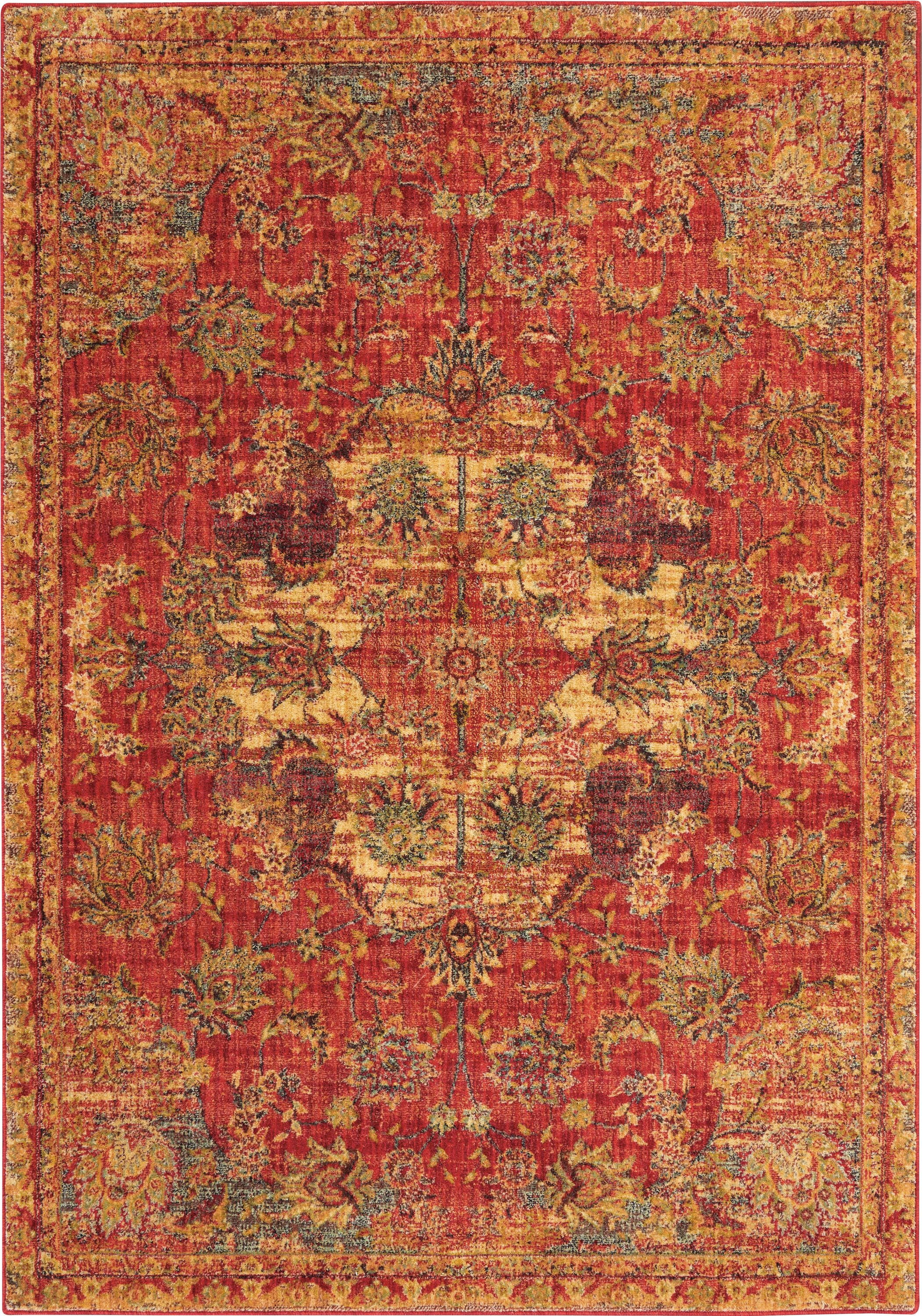 Nourison 5 X 8 Red Jewel Area Rug JEL01