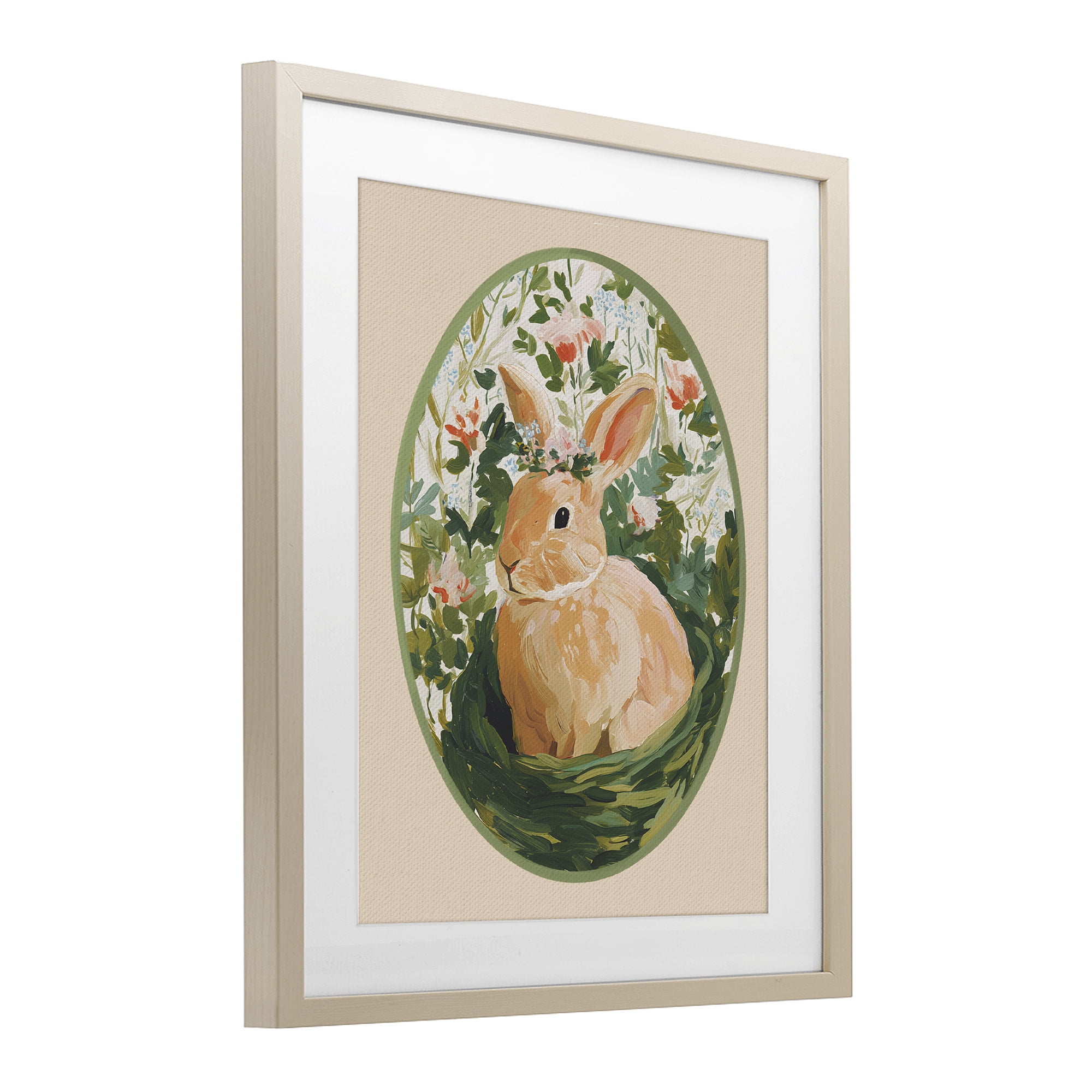 Stupell Industries Bloom Nest Bunny Birch Framed Print Under Glass, design by Yen