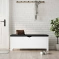 thumbnail image 1 of vidaXL Storage Box with Cushion White 105x40x45 cm, 1 of 4