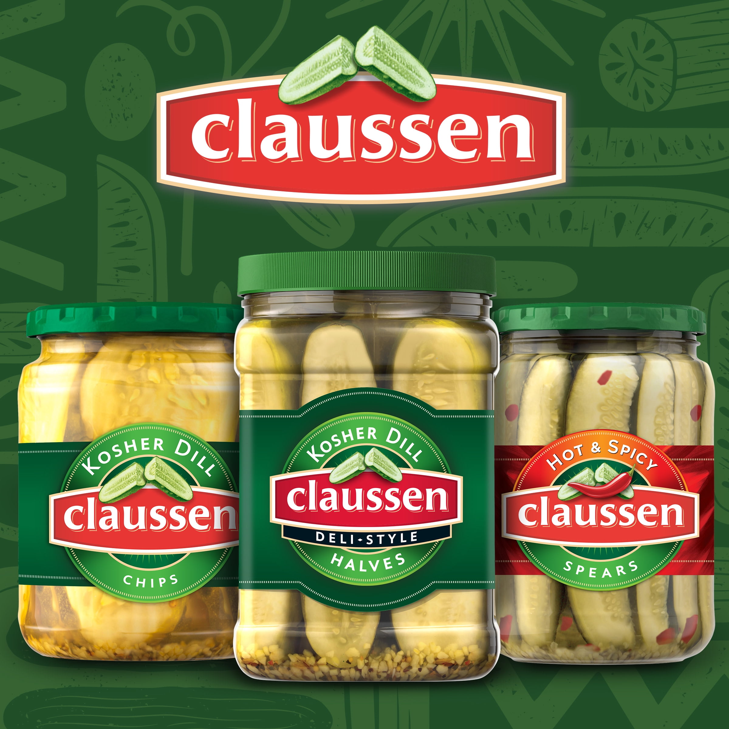 Claussen Kosher Dill Pickle Halves, 64 fl. oz. Container