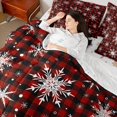 thumbnail image 4 of Homewish Christmas Snowflake 7-Piece Twin Bedding Set - Black Red Plaid, 4 of 8