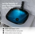 thumbnail image 2 of Eclife 24" Gray Bathroom Vanity Set with Wood Top,Blue Glass Sink, Water Saving Faucet, Pop up Drain Combo, 2 of 11