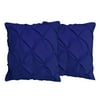 Set of 2 Pinch Pleat Pillow Shams (Throw 12 x 12, Royal Blue) 1800 Series Brushed Microfiber - Wrinkle & Stain Resistant Decorative Bed Pillow Shams by The Great American Store