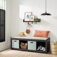 thumbnail image 2 of Better Homes & Gardens 4-Cube Storage Bench, Tobacco Oak, 2 of 6