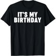 thumbnail image 1 of Camiseta de Cumpleaños "It's My Birthday", Unisex Adultos, Negro, Talla S, 1 of 5