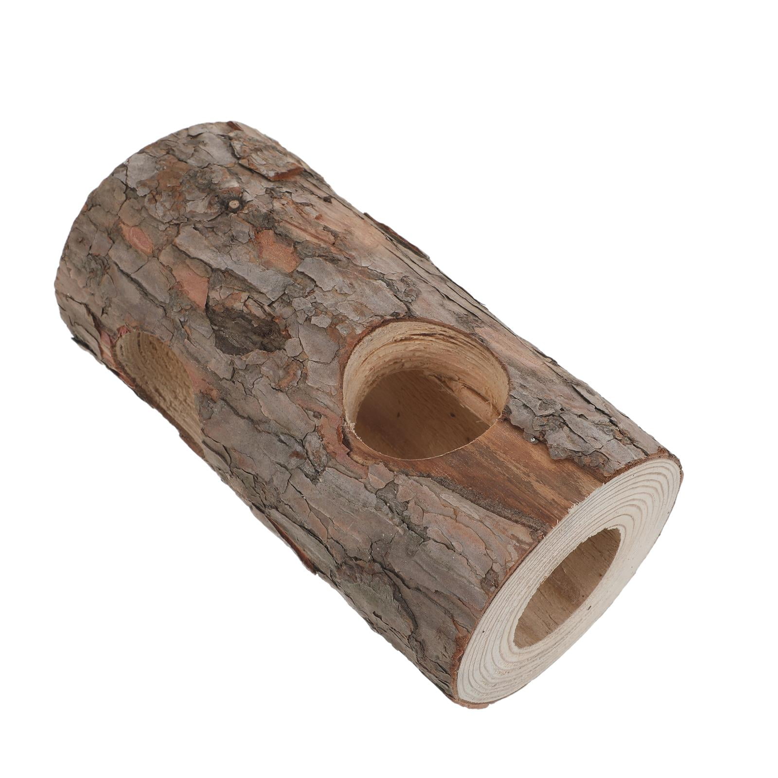 IDEANATEGRATE Snake Hide Cave Natural Pine Wood for Turtle Tank Decor Durable Multi Opening Design