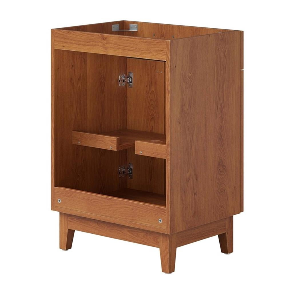 Modway Miles 24" Wood Bathroom Vanity Cabinet with Tapered Legs in Walnut