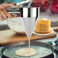 thumbnail image 2 of Dispensador de masa para panqueques de acero inoxidable, dispensador de embudo con soporte, herramienta para hornear para pasteles, panqueques, cupcakes y productos horneados, 2 of 6