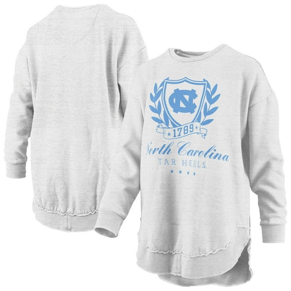 Women's Pressbox Heather Gray North Carolina Tar Heels Field Day Melange Poncho Pullover Sweatshirt