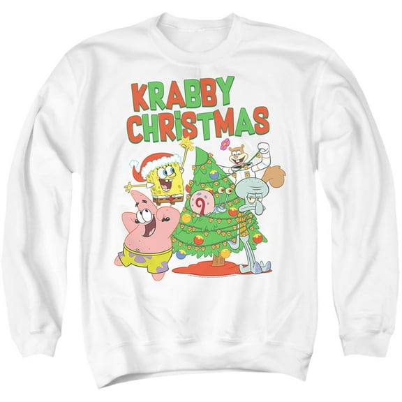 Spongebob Squarepants Merry Christmas Tree Decorating Unisex Adult Crewneck Sweatshirt