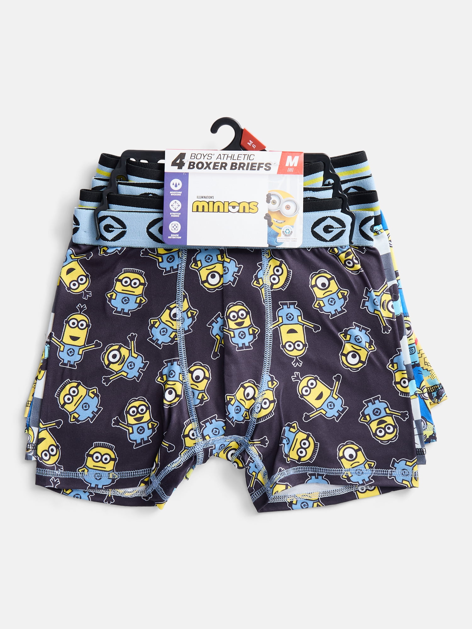 Minions Boys Boxer Brief Underwear, 4-Pack