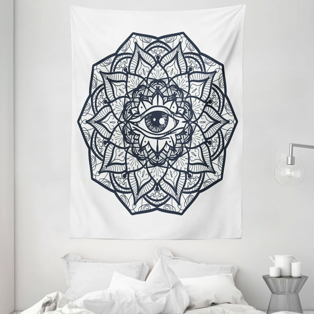 Harmonisch breng de actie muis of rat Occult Decor Tapestry, Ornamental Eye with Ethnic Mandala Form Providence  Energy in Action Design, Wall Hanging for Bedroom Living Room Dorm Decor,  60W X 80L Inches, Black White, by Ambesonne - Walmart.com