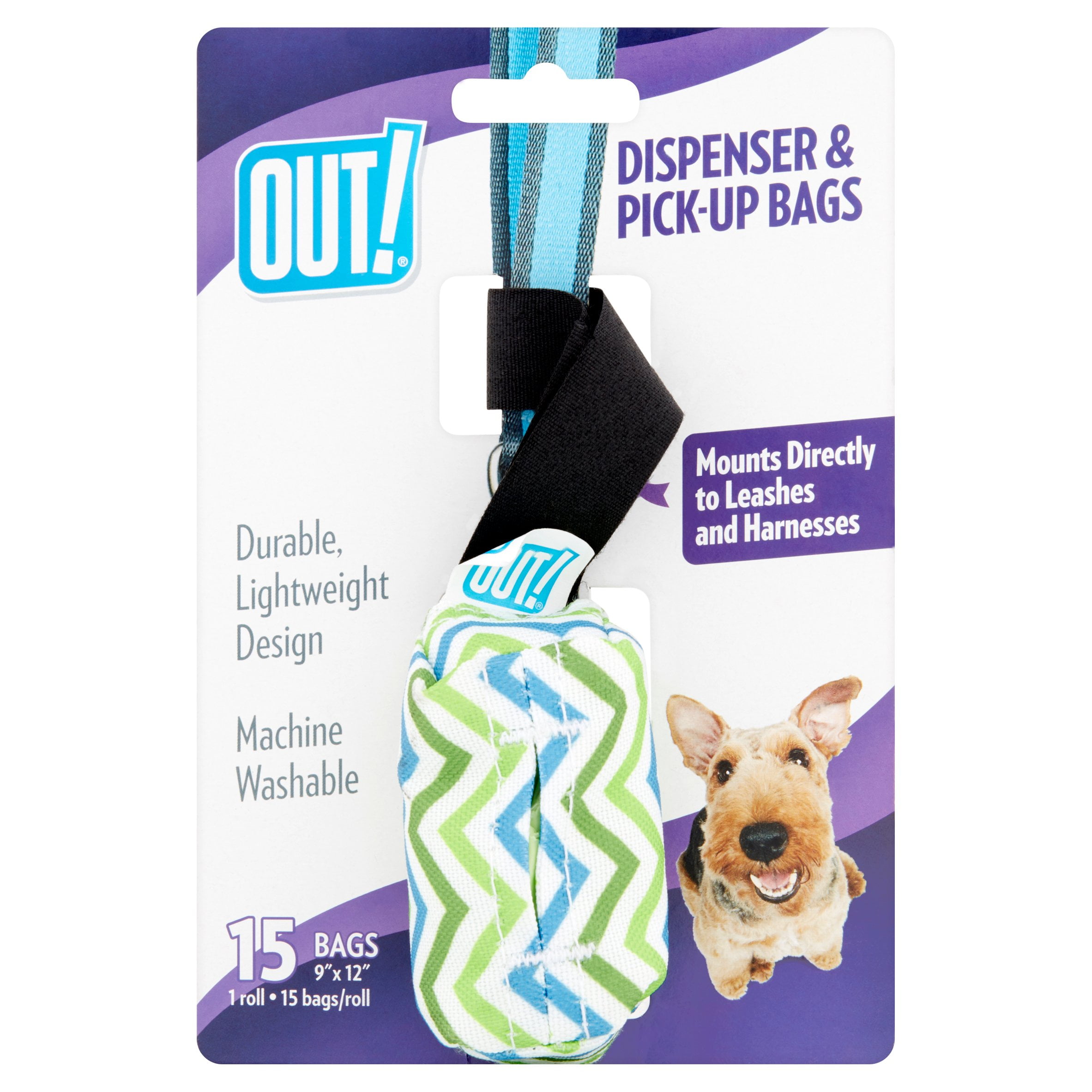 Out! Dispenser & PickUp Bags, 15 count
