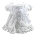 thumbnail image 2 of Visland Lace Bowknot Decor Faux Pearls Collar Flying Sleeve Dog Dress Pet Cat Dog Princess Tulle Dress Pet Supplies, 2 of 9