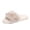 Beige, variant on Furry Fluffy Slippers for Women Faux Fur House Slippers Open Toe Fuzzy Slides Soft Flat Slip On Sandals for Indoor Outdoor