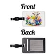 thumbnail image 4 of Fainting Goat Rainbow Colorful Watercolor Faux Leather Travel Luggage Tag, 4 of 7