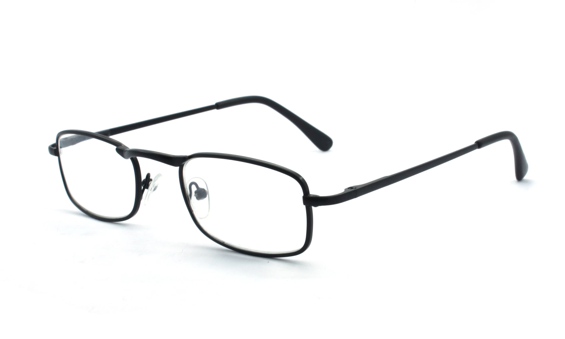EYE ZOOM 5 Pack Unisex Vantage Metal Reading Glasses with Spring Hinge, Black, +350