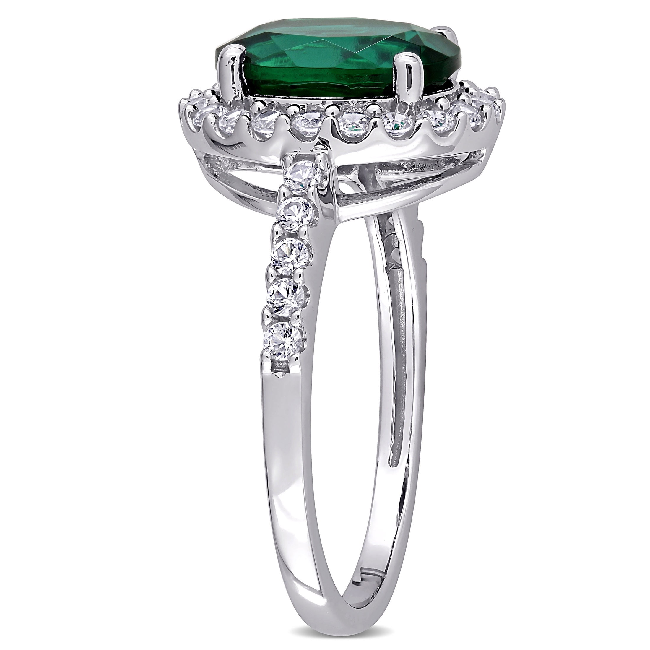 Everly Women's Created Sapphire and Created Emerald 10k White Gold Ring