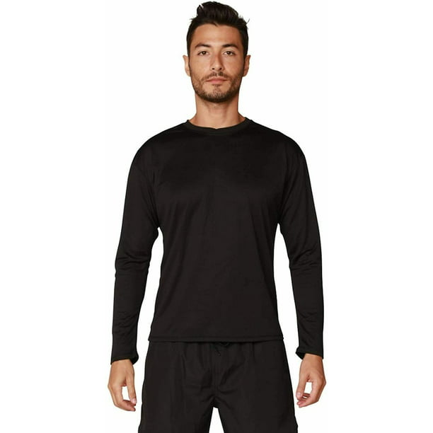 InGear Performance Long Sleeve UV + UPF 50 Sun Protection Shirt for Men,  Black, XXL