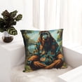 thumbnail image 6 of Fuzoiu Forest Meditating Gorilla Print Square Pillow Cover,Hidden Zipper Design,Luxury Square Pillow Case, Throw Pillow,Couch Cushion-22"x22", 6 of 7