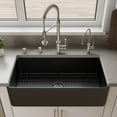 thumbnail image 3 of Black Matte Smooth Apron 36" x 18" Single Bowl Fireclay Farm Sink, 3 of 9