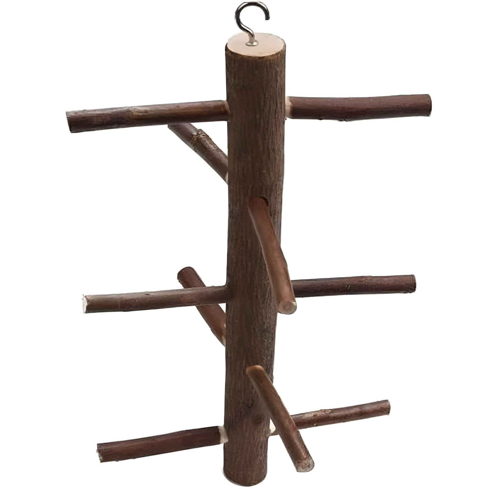BESTSKY Natural Wood Bird Perch & Rotating Ladder, Parrot Cage Toy for Parakeets, Cockatiels & Lovebirds