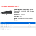 thumbnail image 2 of Intake Manifold Temperature Sensor - Compatible with 2002 - 2004 Chrysler Concorde 2003, 2 of 2