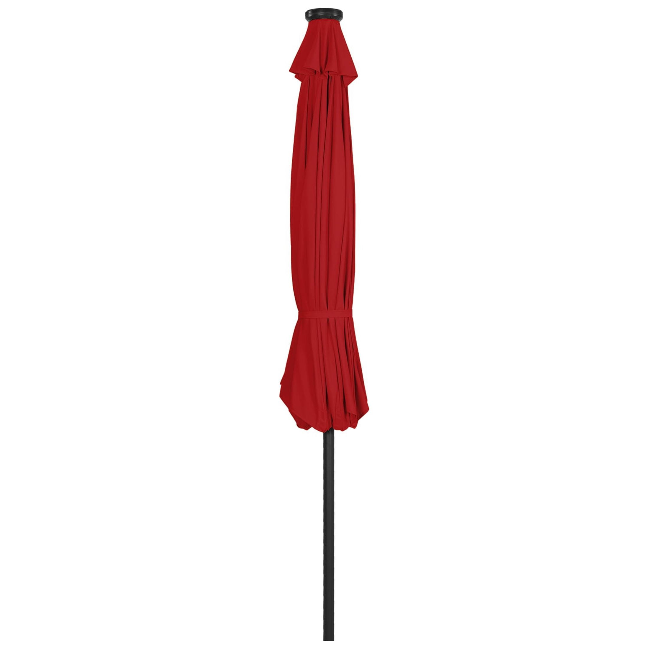 Westin Outdoor 9.5" Red Solid Print Octagon Lighted Patio Umbrella with UV Resistant