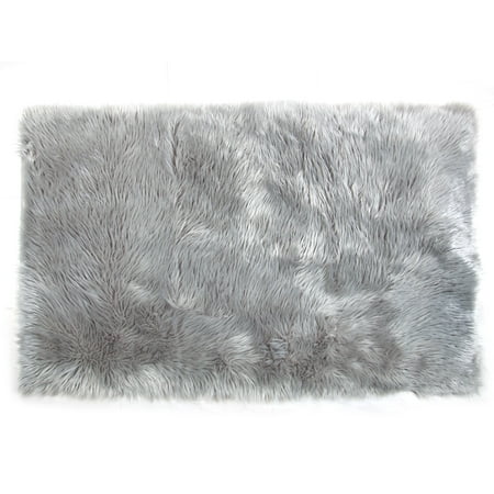 Tadpoles 3 X5 Faux Fur Rug Grey Tadpoles 3 X5 Faux Fur Rug Grey