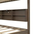 thumbnail image 6 of Queen over Queen Bunk Bed with Storage Cabinets and USB Ports, Queen Size Wooden Bunk Bed Frame with Ladders for Bedroom/Apartroom, Wood, 6 of 9