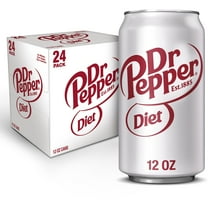 Diet Dr Pepper Soda Pop, 12 fl oz, 24 Pack Cans