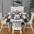thumbnail image 2 of Baseball Patchwork Pattern Round Tablecloth 60"x60",Wrinkle Wipeable Table Cloth for Kitchen Dining Room Picnic Patio Party, 2 of 6