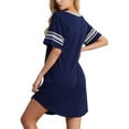 thumbnail image 3 of MINTREUS Women's Nightgown Short Sleeve Nightshirt V Neck Sleep Shirt Loose Loungewear Casual Sleepwear S-3X, 3 of 7