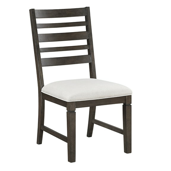 Side Chairs Set of 6 Upholstered Seat Dark Espresso Finish Durable Wood Dining Furniture