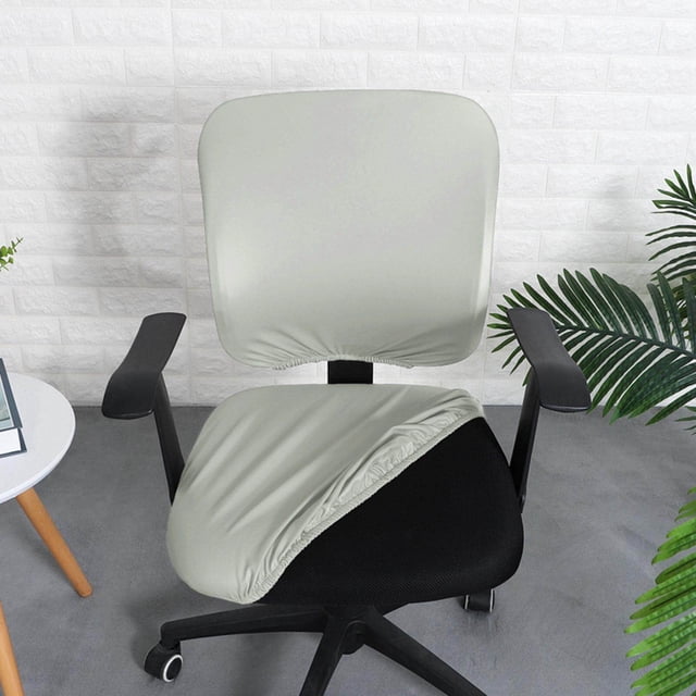 Split Office Chair Cover Dustproof Waterproof Rotating Chair Waterproof Oilproof Dustproof Washable Protector Gray Seat+Backrest