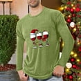 thumbnail image 2 of KeShDi Men's Shirts Men Sports Fitness Home Christmas Printed Pajamas T-shirt Long Sleeve Round-Neck Green 2X, 2 of 4