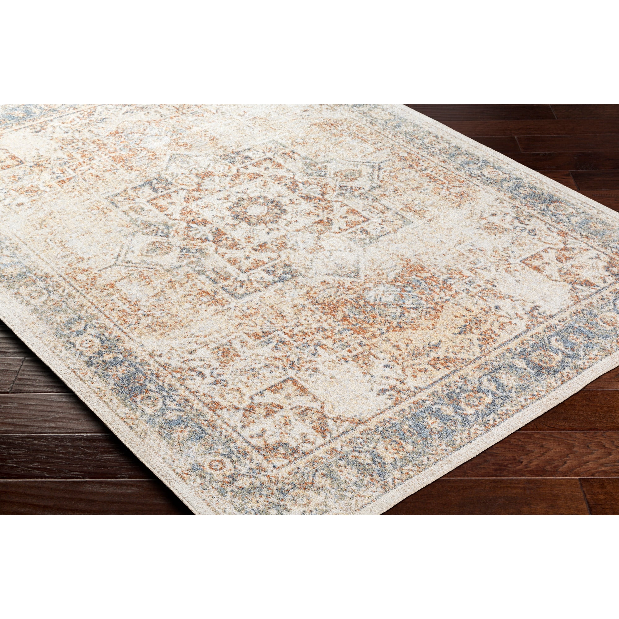 Artistic Weavers  Sky Blue/Brown 9' x 12'  Machine Washable Rectangle Area Rug