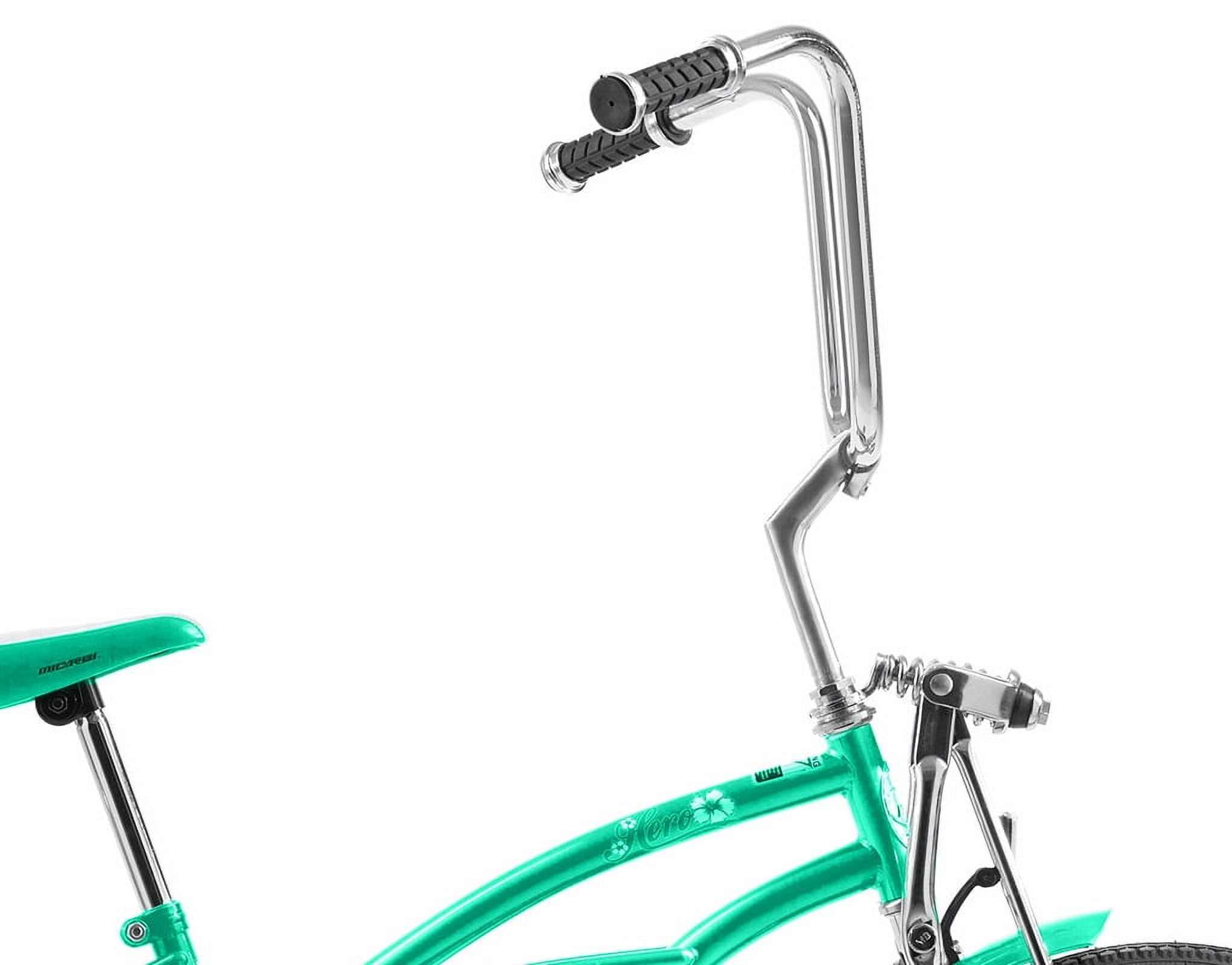 Wonder Wheels 20 Inch Beach Cruiser Lowrider Coaster Brake Single Speed Bicycle, Bike With Banana Seat Stainless Steel Spokes One Piece Crank Alloy Rims 36 H - Mint Green