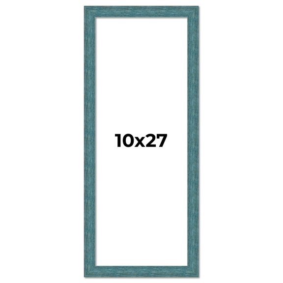 10x27 Frame Blue Rustic Barnwood Solid Wood Picture Frame Width 1.25 Inches | Interior Depth 0.5