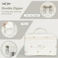 thumbnail image 4 of Soda Candy Makeup Bag Large Quilted Cosmetic Bag Floral Make up Bag for Women Cute Cotton Makeup Bag Set Travel Toiletry Organizer Bag, Small Flower, 4 of 7