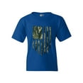 thumbnail image 1 of Camo Camouflage American Flag Patriotic Support DT Youth Kids T-Shirt Tee, 1 of 2