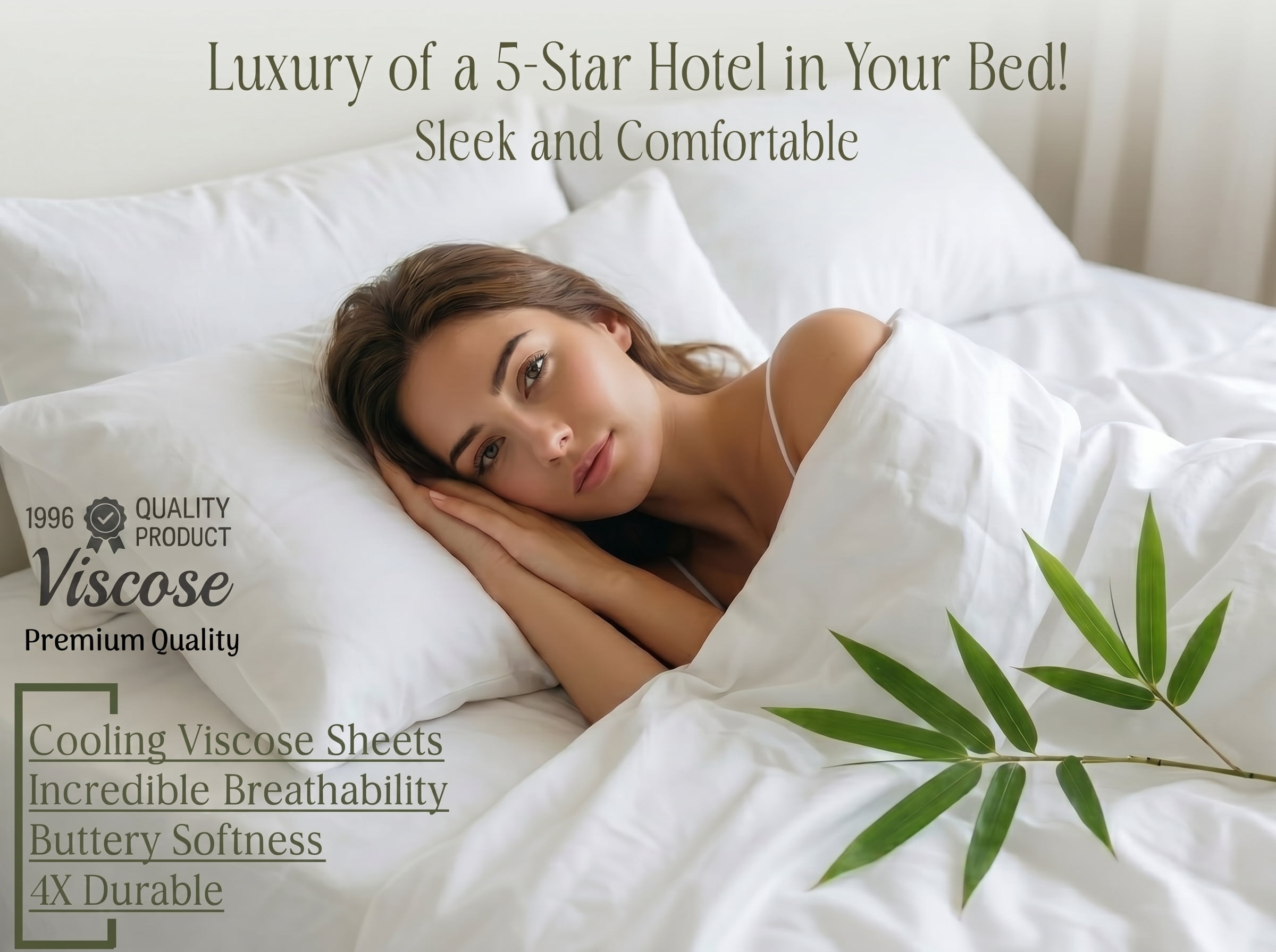 100% Viscose from BAMBOO Sheets Set Full-XL Size - 1000 Thread Count - 4 Piece Bedding - 18" Deep Pocket - Light Gray