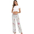 thumbnail image 4 of Women's Pajama Pants Cute Unicorn Pattern Comfy Stretch Sleepwear Essentials womens Lightweight Lounge Terry Pajama Pant, X-Large, 4 of 5