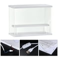 thumbnail image 5 of Uxcell Clear Acrylic Display Case with LED Light 1 Tier Dustproof Box for Collectibles White 12.6x4.92x8.86", 5 of 7