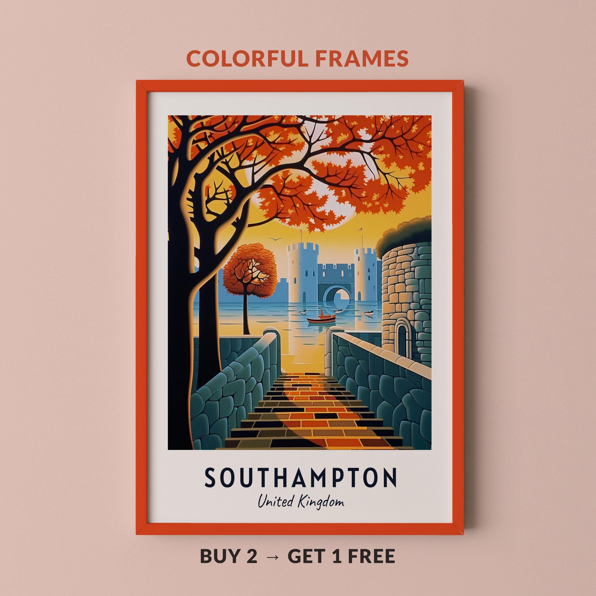 Southampton Travel United Kingdom City Cityscape Poster , Poster Print Only