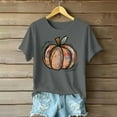thumbnail image 4 of Babysbule Womens Summer Top Women's Pumpkin Shirt Women Plaid Leopard Graphic Tees Cute Short Sleeve Fall Shirt Thanksgiving Gift Tops, 4 of 4