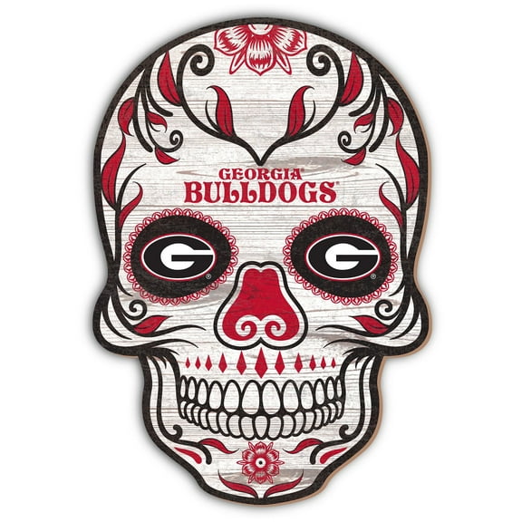 Georgia Bulldogs 12'' Sugar Skull Sign