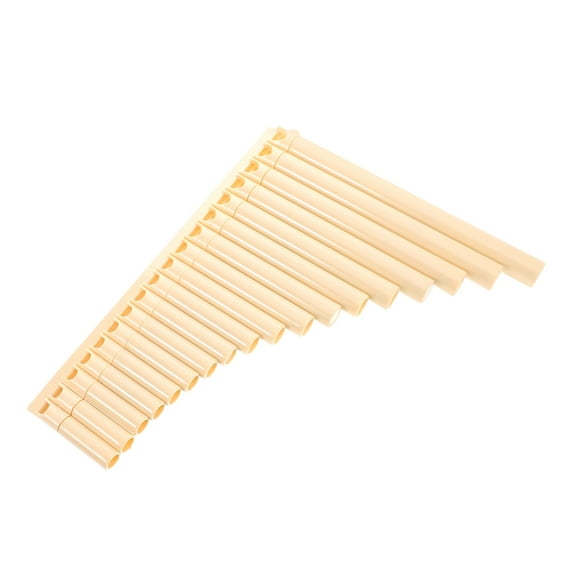 LEORX Panpipes Instrument 18 Pipes Pan In Beige Abs Plastic For Performance 1Pack