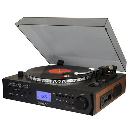 Boytone Fully Automatic Large size Turntable, BT Cord free, built in 2 Stereo